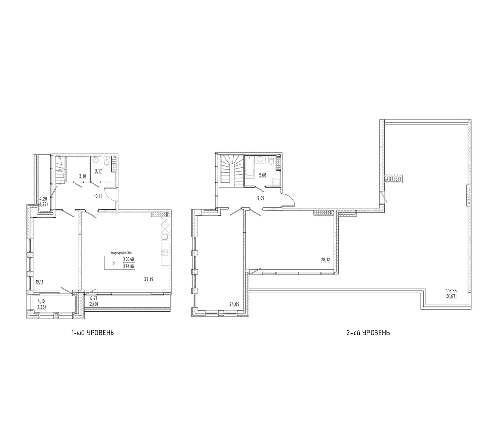 3-комнатная квартира 174.86 м², 8/8 эт., ЖК «Мануфактура James Beck»